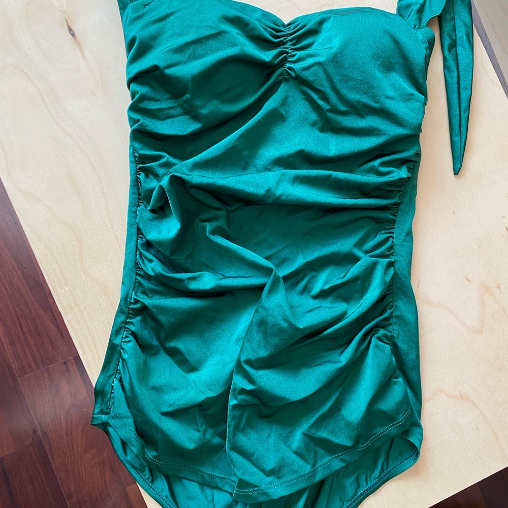 Esther Williams Green Halter Swimsuit - Picture 3 of 4